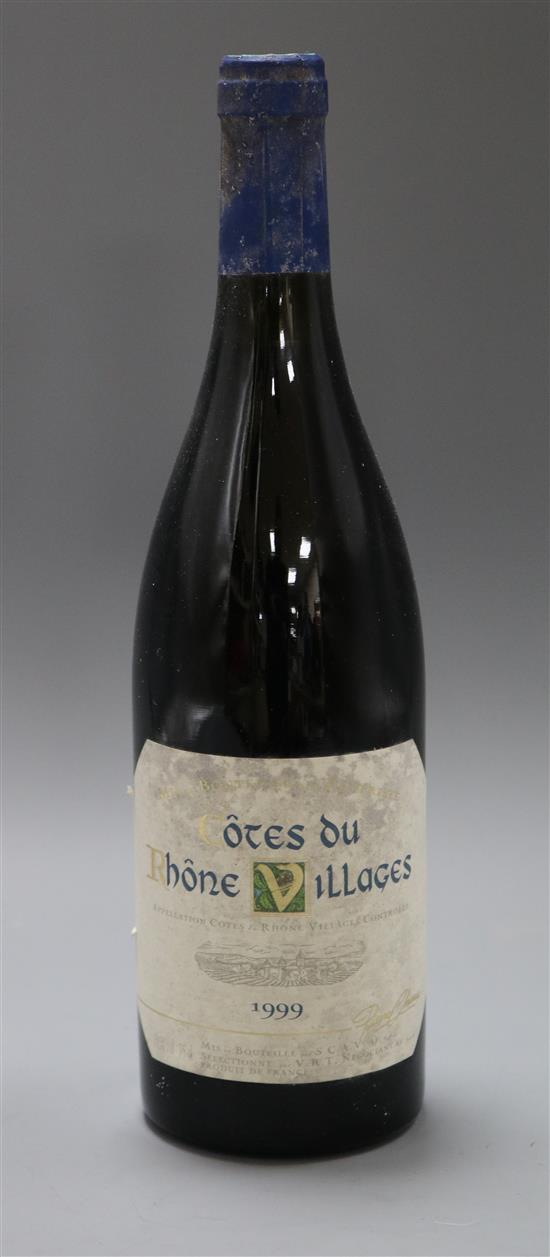 Eleven bottles of Cotes du Rhone Villages, 1999.